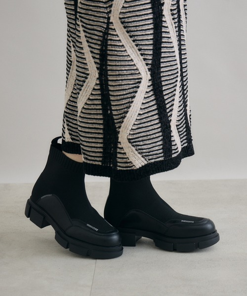 Paradise Picnic（パラダイスピクニック）の「ニットブーツ（ブーツ・レディース・グレー/ブラック・MEDIUM/LARGE）」の11枚目の写真