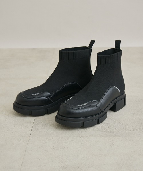 Paradise Picnic（パラダイスピクニック）の「ニットブーツ（ブーツ・レディース・グレー/ブラック・MEDIUM/LARGE）」の14枚目の写真