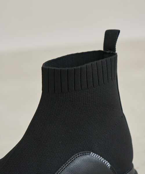 Paradise Picnic（パラダイスピクニック）の「ニットブーツ（ブーツ・レディース・グレー/ブラック・MEDIUM/LARGE）」の7枚目の写真