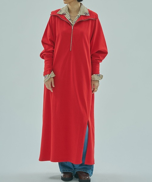 ROSE BUD（ローズバッド）の「(CREOLME)ZIP UP DRESS（ワンピース・レディース・ブラック/レッド・ONE SIZE）」の2枚目の写真