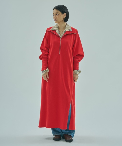 ROSE BUD（ローズバッド）の「(CREOLME)ZIP UP DRESS（ワンピース・レディース・ブラック/レッド・ONE SIZE）」の9枚目の写真