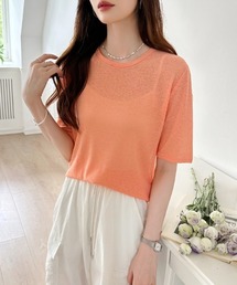 シアー」に該当するトップス（オレンジ/橙色系）ファッション通販