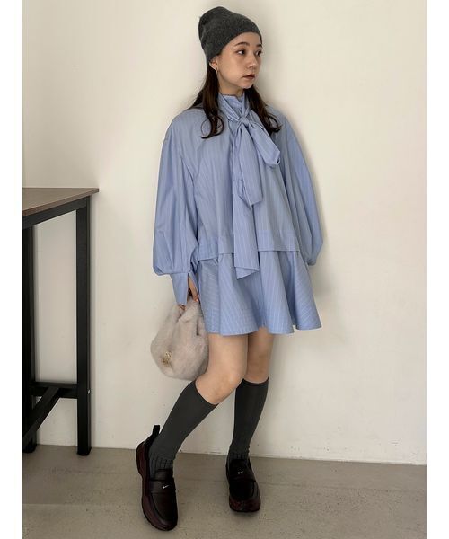 SNIDEL（スナイデル）の「【HIGH QUALITY】ニットビーニー（ニットキャップ/ビーニー・レディース・オフホワイト/チャコールグレー/ピンク/ミント・F）」の7枚目の写真