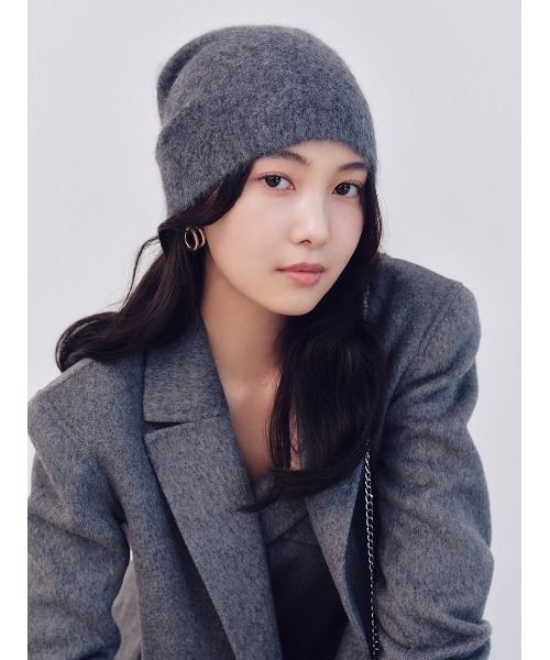 SNIDEL（スナイデル）の「【HIGH QUALITY】ニットビーニー（ニットキャップ/ビーニー・レディース・オフホワイト/チャコールグレー/ピンク/ミント・F）」の3枚目の写真