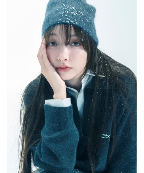 SNIDEL（スナイデル）の「【HIGH QUALITY】ニットビーニー（ニットキャップ/ビーニー・レディース・オフホワイト/チャコールグレー/ピンク/ミント・F）」の16枚目の写真