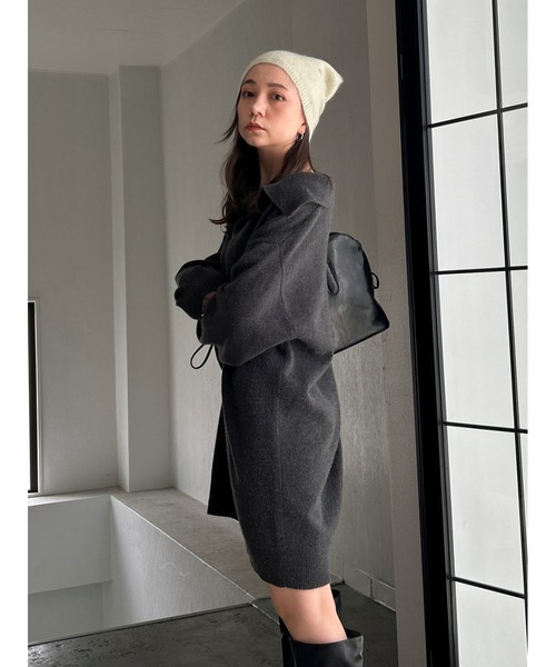 SNIDEL（スナイデル）の「【HIGH QUALITY】ニットビーニー（ニットキャップ/ビーニー・レディース・オフホワイト/チャコールグレー/ピンク/ミント・F）」の18枚目の写真