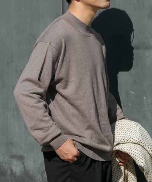 URBAN RESEARCH ROSSO MEN(アーバンリサーチロッソメン)の「コットンカシミヤモックネックニット(ニット/セーター・メンズ・グレー系その他/グレー/ブルー/ブラック/アイボリー・MEDIUM/LARGE)」の4枚目の写真