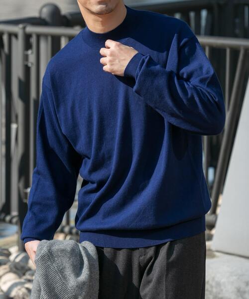 URBAN RESEARCH ROSSO MEN(アーバンリサーチロッソメン)の「コットンカシミヤモックネックニット(ニット/セーター・メンズ・グレー系その他/グレー/ブルー/ブラック/アイボリー・MEDIUM/LARGE)」の5枚目の写真