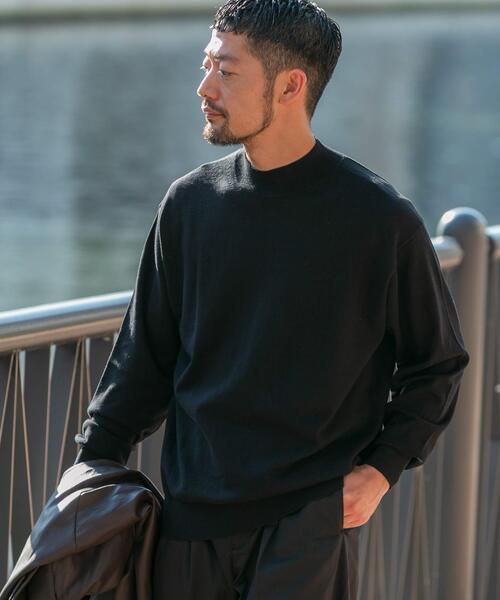 URBAN RESEARCH ROSSO MEN(アーバンリサーチロッソメン)の「コットンカシミヤモックネックニット(ニット/セーター・メンズ・グレー系その他/グレー/ブルー/ブラック/アイボリー・MEDIUM/LARGE)」の2枚目の写真