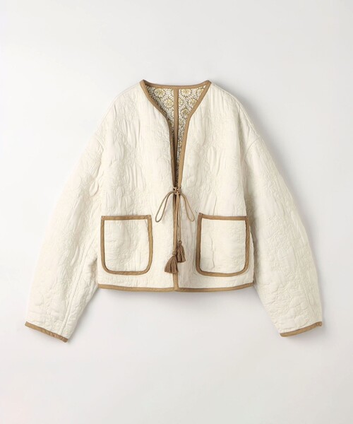 美品 トゥモローランド ソレイアード リバーシブル キルティングジャケット レーヨンサテンキルト リバーシブルジャケット（ノーカラージャケット