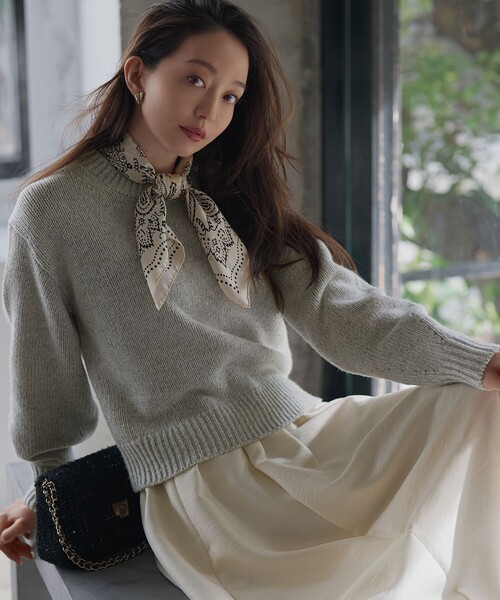 今季完売✨ 79200円 新品 2025AW フォクシー ニット パフスリーブ ご好評につきカラー追加／洗える】クロスコンビ パフスリーブ ニット