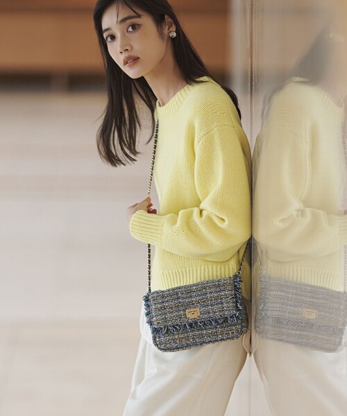 23区（ニジュウサンク）の「ウールカシミヤ パフスリーブ ニット（ニット/セーター・レディース・アイボリー系/スカイブルー系/ライトイエロー系/ライトグレー系/スモーキーグリーン系/ピンク系・38）」の5枚目の写真