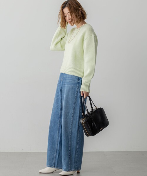 23区（ニジュウサンク）の「ウールカシミヤ パフスリーブ ニット（ニット/セーター・レディース・アイボリー系/スカイブルー系/ライトイエロー系/ライトグレー系/スモーキーグリーン系/ピンク系・38）」の17枚目の写真