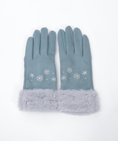 axes femme（アクシーズファム）の「雪刺繍スエードファー手袋（手袋・レディース・グリーン/ブラック/ラベンダー・FREE）」の12枚目の写真