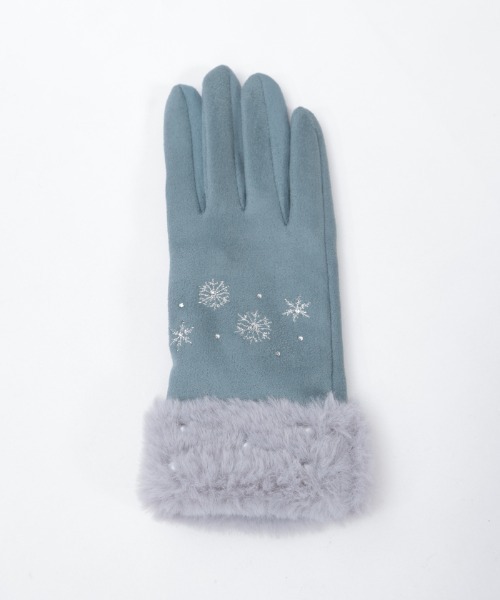 axes femme（アクシーズファム）の「雪刺繍スエードファー手袋（手袋・レディース・グリーン/ブラック/ラベンダー・FREE）」の14枚目の写真