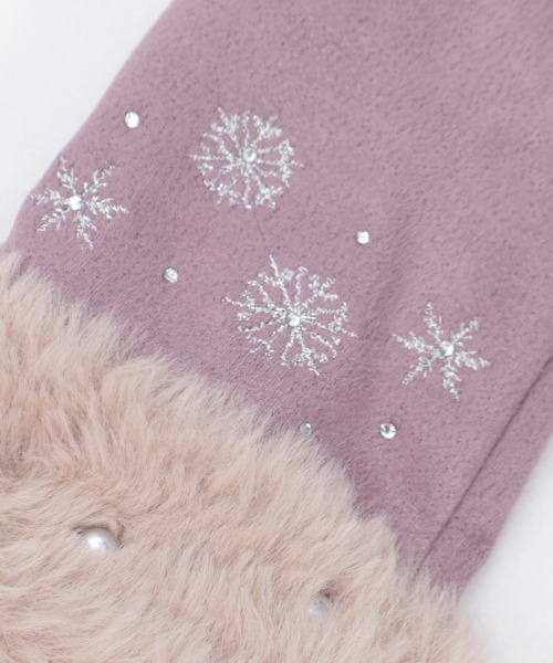 axes femme（アクシーズファム）の「雪刺繍スエードファー手袋（手袋・レディース・グリーン/ブラック/ラベンダー・FREE）」の21枚目の写真