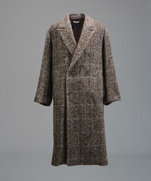 レディースのチェスターコート（ブラウン/茶色系・チェック柄