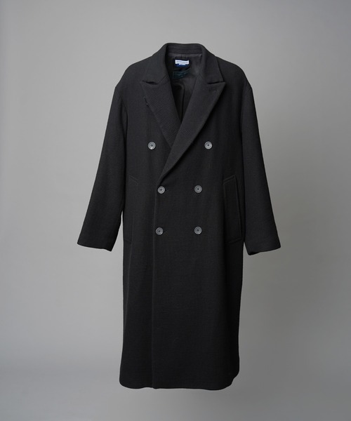 メゾンスペシャル チェスターコート ブラック サイズ2 UNISEX》【Italian Dead Stock Fabric】Prime-Over Chesterfield Coat