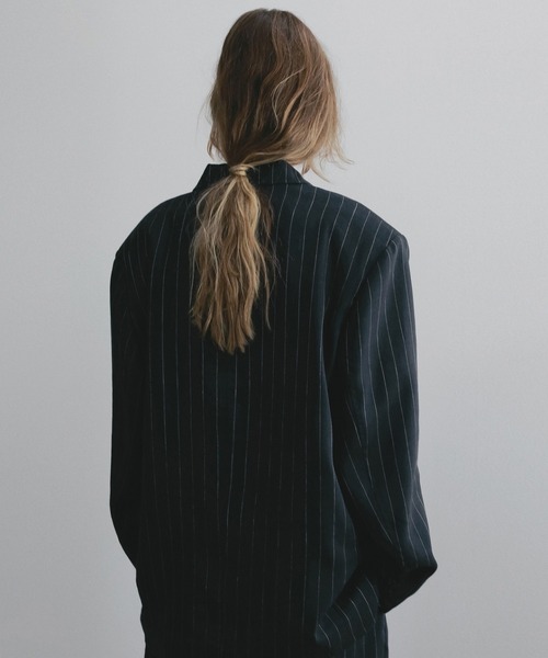 anuke（アンヌーク）の「Over Linen Jacket（テーラードジャケット・レディース・ネイビー/ブラウン・36inch/38inch）」の7枚目の写真