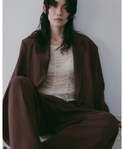 anuke（アンヌーク）の「Over Linen Jacket（テーラードジャケット・レディース・ネイビー/ブラウン・36inch/38inch）」の10枚目の写真
