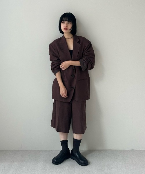 セール】Over Linen Jacket（テーラードジャケット）｜anuke