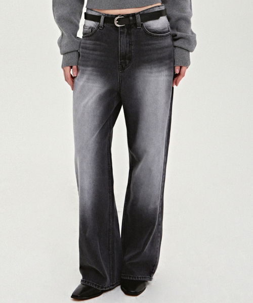 TWO TONE WASHING QUALITY DENIM PANTS_GRAY