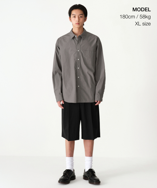 MUSINSA STANDARD（ムシンサスタンダード）の「リラックスドウォッシュドポプリンシャツ [ミディアムグレー]（シャツ/ブラウス・メンズ・その他・MEDIUM/LARGE/X-LARGE/XX-LARGE/SMALL）」の2枚目の写真