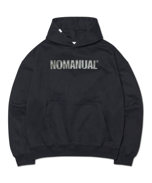 NOMANUAL(NOMANUAL)の「STAMPED LOGO HOODIE - BLACK(パーカー・レディース・その他・MEDIUM/LARGE/X-LARGE/SMALL)」の1枚目の写真