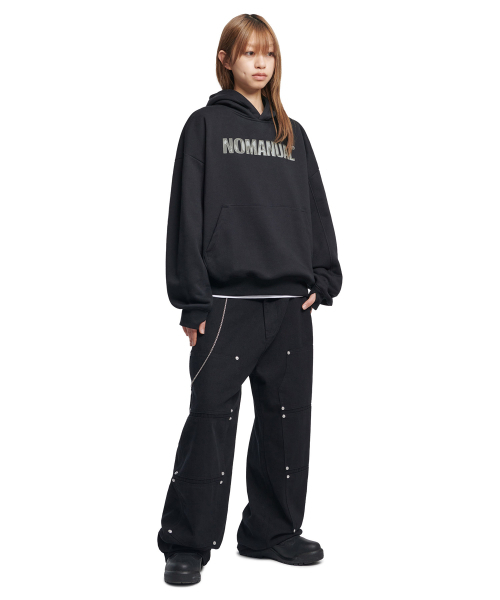 NOMANUAL(NOMANUAL)の「STAMPED LOGO HOODIE - BLACK(パーカー・レディース・その他・MEDIUM/LARGE/X-LARGE/SMALL)」の6枚目の写真