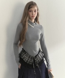 SunsetPark（サンセットパーク）の「巻きスカートレイヤードトップス SP25a022【SunsetPark】【2025AW】（Tシャツ/カットソー）」