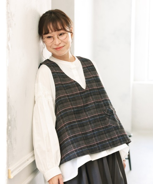soulberry（ソウルベリー）の「秋の気配を重ねるベスト（ベスト・レディース・ダークグレー・5L/4L/3L/LL/L/M）」の8枚目の写真