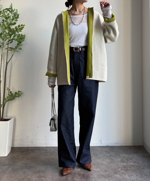 DouDou（ドゥドゥ）の「【WEB限定】ダブルフェイスニットショートコート（カーディガン/ボレロ・レディース・ベージュ/チャコールグレー/ブラウン/アイボリー・FREE）」の6枚目の写真