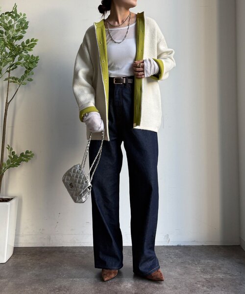 DouDou（ドゥドゥ）の「【WEB限定】ダブルフェイスニットショートコート（カーディガン/ボレロ・レディース・ベージュ/チャコールグレー/ブラウン/アイボリー・FREE）」の7枚目の写真