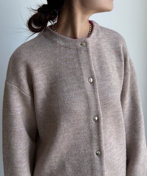 DouDou（ドゥドゥ）の「【WEB限定】ダブルフェイスニットショートコート（カーディガン/ボレロ・レディース・ベージュ/チャコールグレー/ブラウン/アイボリー・FREE）」の20枚目の写真