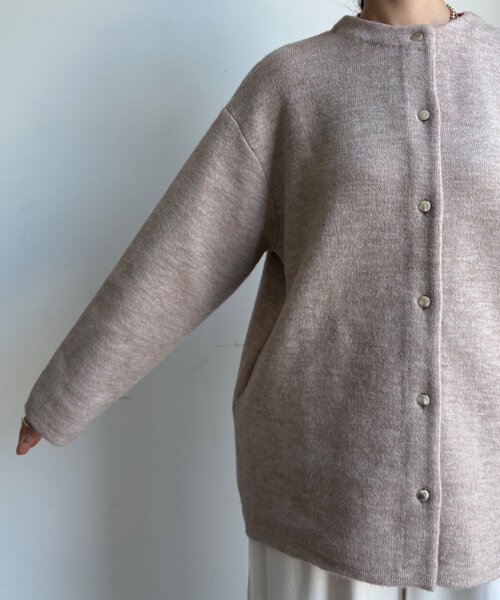 DouDou（ドゥドゥ）の「【WEB限定】ダブルフェイスニットショートコート（カーディガン/ボレロ・レディース・ベージュ/チャコールグレー/ブラウン/アイボリー・FREE）」の21枚目の写真