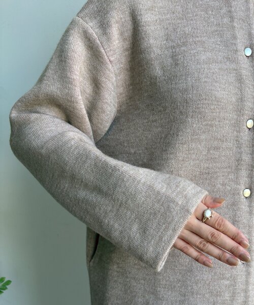 DouDou（ドゥドゥ）の「【WEB限定】ダブルフェイスニットショートコート（カーディガン/ボレロ・レディース・ベージュ/チャコールグレー/ブラウン/アイボリー・FREE）」の10枚目の写真