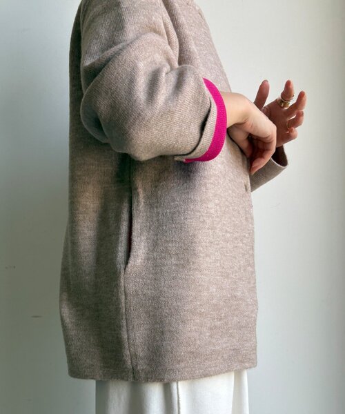 DouDou（ドゥドゥ）の「【WEB限定】ダブルフェイスニットショートコート（カーディガン/ボレロ・レディース・ベージュ/チャコールグレー/ブラウン/アイボリー・FREE）」の13枚目の写真