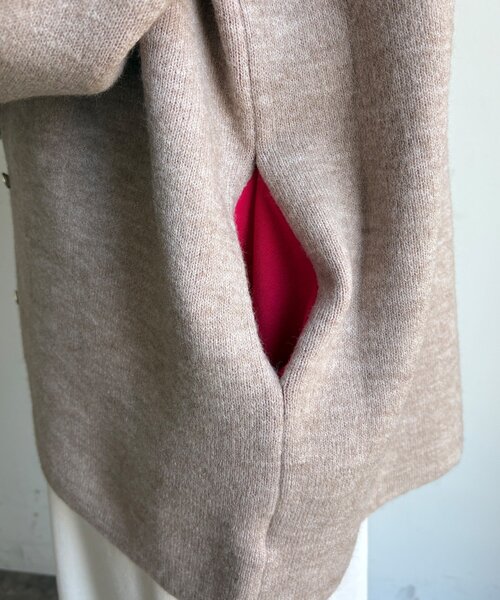 DouDou（ドゥドゥ）の「【WEB限定】ダブルフェイスニットショートコート（カーディガン/ボレロ・レディース・ベージュ/チャコールグレー/ブラウン/アイボリー・FREE）」の15枚目の写真