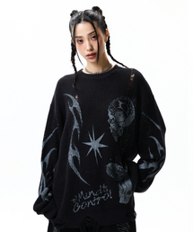 CRITIC（クリティック）の「CRITIC CHAOS DAMAGE KNIT BLACK（ニット/セーター）」
