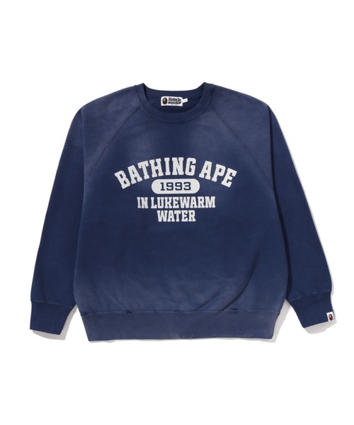 A BATHING APE（アベイシングエイプ）の「DESTROY WASHED EFFECT RELAXED FIT CREWNECK SWEATSHIRT（スウェット・メンズ・サックスブルー/ネイビー・LARGE/X-LARGE/XX-LARGE/MEDIUM）」の2枚目の写真