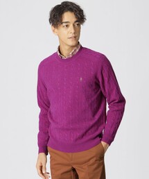 Paul Stuart（ポールスチュアート）の「ケーブル柄カシミヤ混クルーネックセーター（ニット/セーター）」