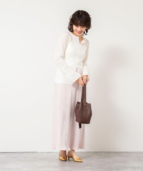 NOLLEY’S Sophi（ノーリーズソフィ）の「《手洗い可能》モヘヤ混片畦ビスチェ（ニット/セーター・レディース・ネイビー/ホワイト/クリーム・38）」の20枚目の写真