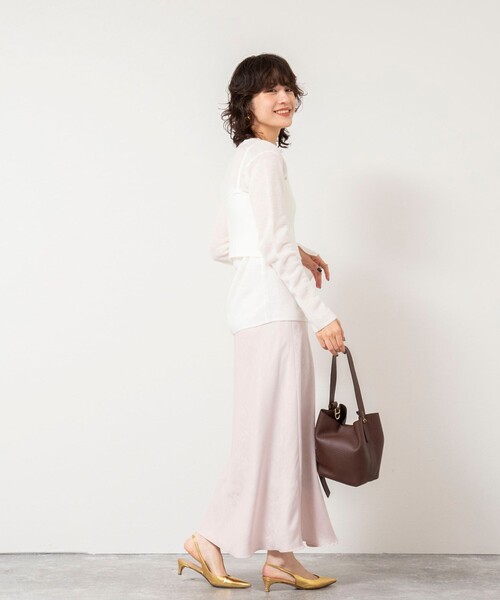 NOLLEY’S Sophi（ノーリーズソフィ）の「《手洗い可能》モヘヤ混片畦ビスチェ（ニット/セーター・レディース・ネイビー/ホワイト/クリーム・38）」の21枚目の写真