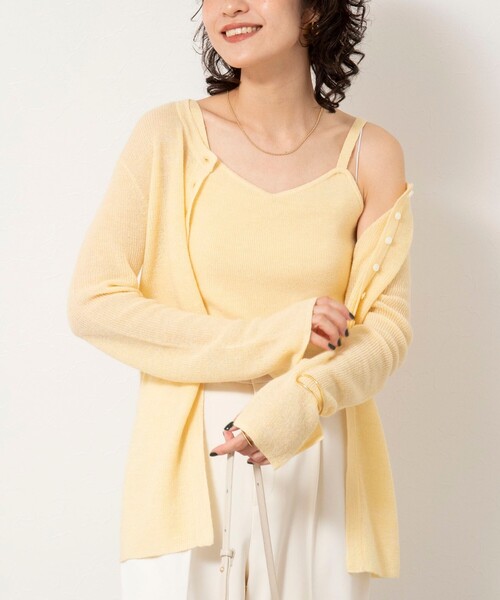 NOLLEY’S Sophi（ノーリーズソフィ）の「《手洗い可能》モヘヤ混片畦ビスチェ（ニット/セーター・レディース・ネイビー/ホワイト/クリーム・38）」の11枚目の写真