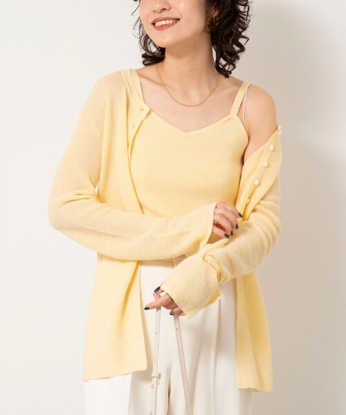 NOLLEY’S Sophi（ノーリーズソフィ）の「《手洗い可能》モヘヤ混片畦ビスチェ（ニット/セーター・レディース・ネイビー/ホワイト/クリーム・38）」の12枚目の写真