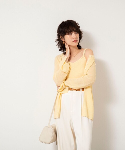 NOLLEY’S Sophi（ノーリーズソフィ）の「《手洗い可能》モヘヤ混片畦ビスチェ（ニット/セーター・レディース・ネイビー/ホワイト/クリーム・38）」の4枚目の写真