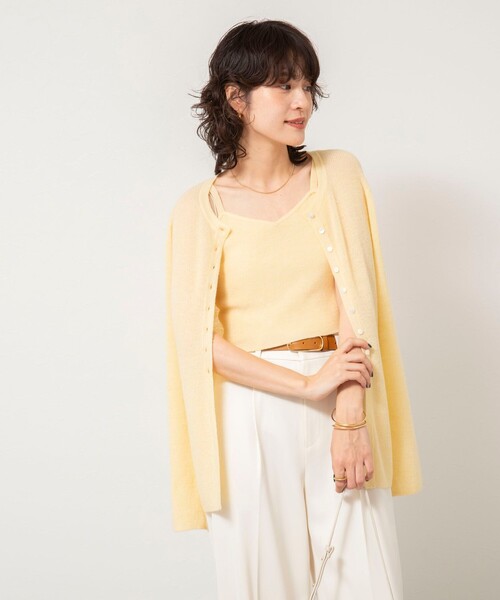 NOLLEY’S Sophi（ノーリーズソフィ）の「《手洗い可能》モヘヤ混片畦ビスチェ（ニット/セーター・レディース・ネイビー/ホワイト/クリーム・38）」の6枚目の写真