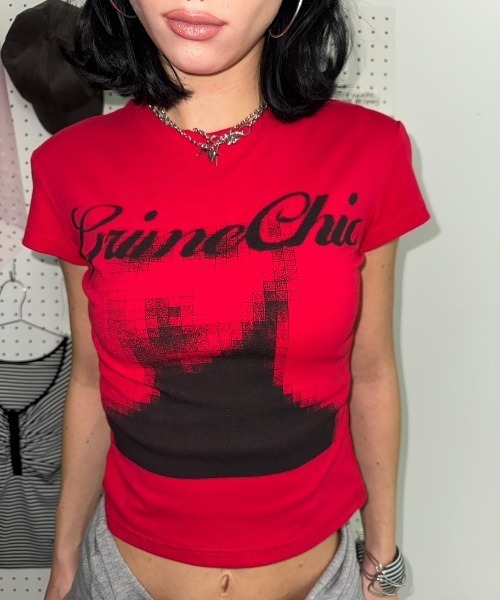 SHAGGIE(シャギー)の「【メンズ着用サイズ展開あり】ピクセルフォトロゴTシャツ(Tシャツ/カットソー・レディース・ホワイト/パープル/グレー/レッド・LARGE/SMALL)」の20枚目の写真