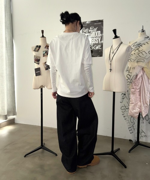 SHAGGIE(シャギー)の「【メンズ着用サイズ展開あり】ピクセルフォトロゴTシャツ(Tシャツ/カットソー・レディース・ホワイト/パープル/グレー/レッド・LARGE/SMALL)」の12枚目の写真