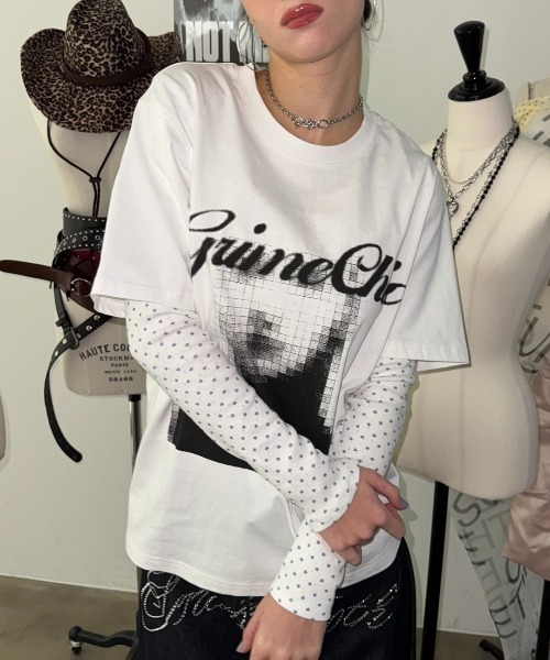 SHAGGIE(シャギー)の「【メンズ着用サイズ展開あり】ピクセルフォトロゴTシャツ(Tシャツ/カットソー・レディース・ホワイト/パープル/グレー/レッド・LARGE/SMALL)」の5枚目の写真